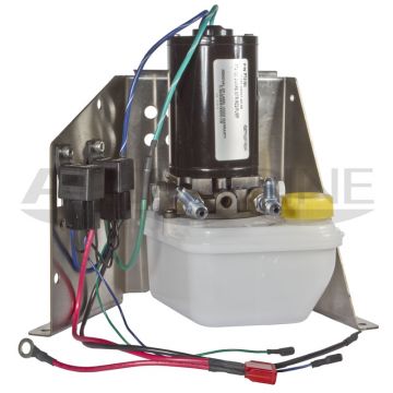 Hatch Lift Power Unit 2-Wire Motor 4-Hose Pump Mounted on Stainless Steel Floor Mount Bracket Wired